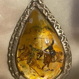 Antique Persian Handpainted Pendant